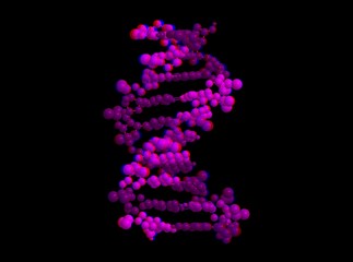 Molecular structure of double stranded DNA (helix) - for cyan 3D glasses