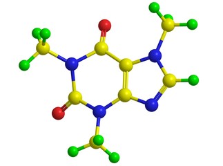 Molecular structure of caffeine