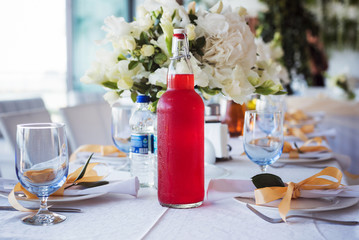 table set for wedding or another catered event dinner