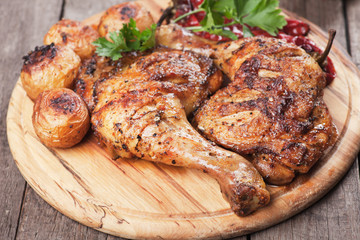 Roasted chicken legs