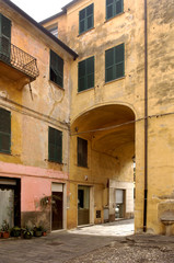 Fototapeta na wymiar Old Town of Albenga, Liguria, Italy,