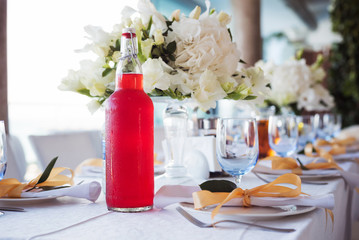 table set for wedding or another catered event dinner