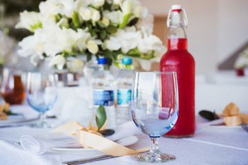 table set for wedding or another catered event dinner