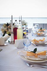 table set for wedding or another catered event dinner