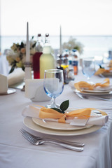 table set for wedding or another catered event dinner