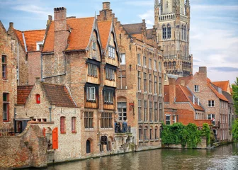 Papier Peint photo Lavable Canal Maisons et canaux historiques de Bruges