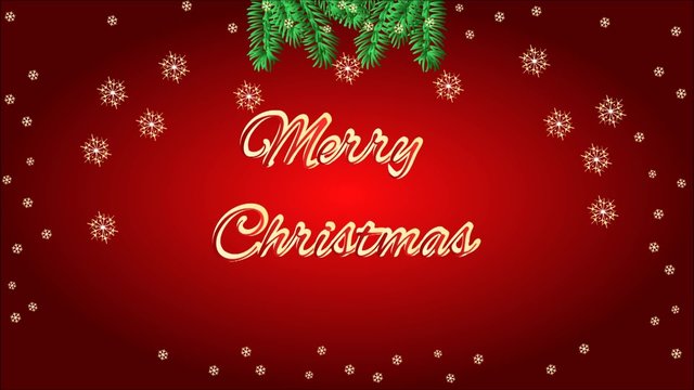 Animation of illustration seamless loop Merry Christmas frame of the branches of spruce and pine cones video