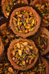Mix nuts in pasta basket