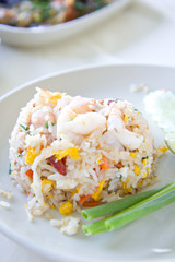 Fried rice with big shrimps, Thai food