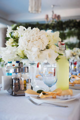 table set for wedding or another catered event dinner