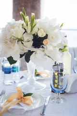 table set for wedding or another catered event dinner