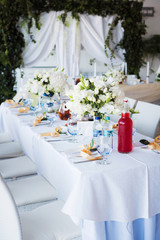 table set for wedding or another catered event dinner