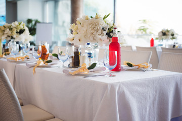 table set for wedding or another catered event dinner