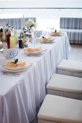 table set for wedding or another catered event dinner