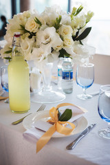 table set for wedding or another catered event dinner