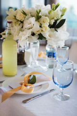 table set for wedding or another catered event dinner