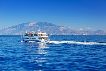 Ionian sea ship cruise at Zakynthos island, Greece