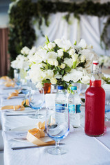 table set for wedding or another catered event dinner
