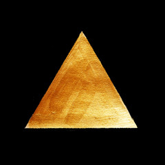 Gold Triangle Watercolor Texture Paint Stain Abstract