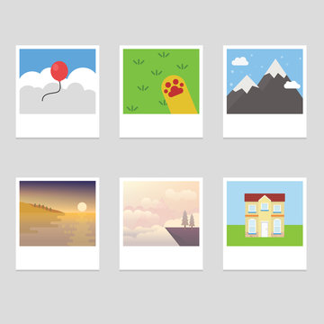 Photo stack collection with different picture and landscape
