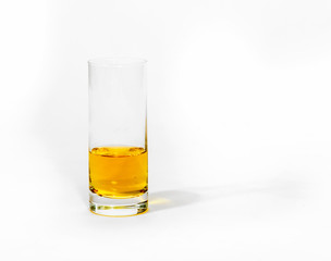 glass isolated on white background with apple juice