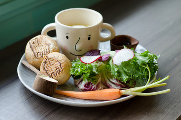 Fresh salad with carrot