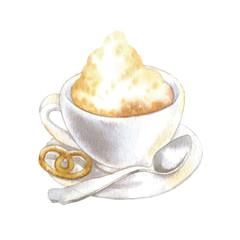 Sketch of coffee and backery.