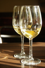 Two glasses of white wine