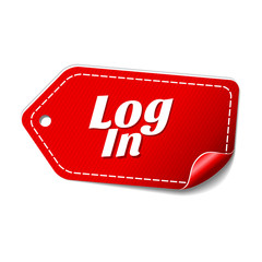log In Red Vector Icon Design