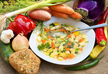 Vegetable soup with mixed vegetables
