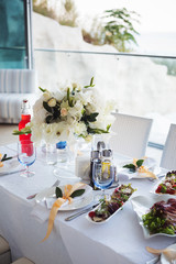 table set for wedding or another catered event dinner