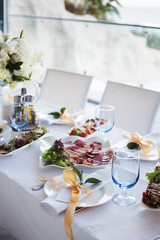 table set for wedding or another catered event dinner