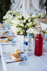 table set for wedding or another catered event dinner