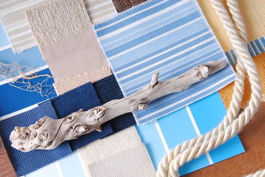 interior color design selection in marine concept style