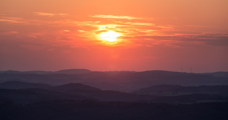 german rothaargebirge forest sundown