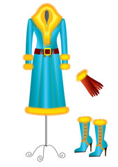 Vector dress on white.Fashion clothes for woman