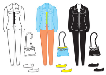 Vector dress on white.Fashion clothes for woman