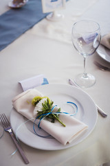 table set for wedding or another catered event dinner