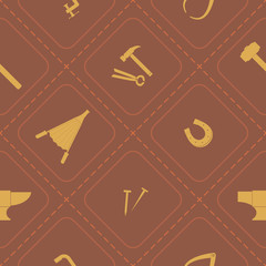 Seamless background with blacksmith tools for your design