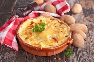 potato gratin with cream and cheese
