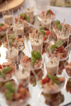 Elegant table preparation with healthy finger foods
