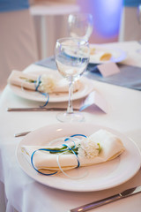table set for wedding or another catered event dinner