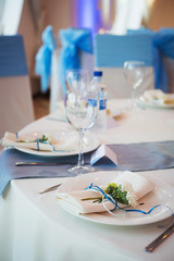 table set for wedding or another catered event dinner
