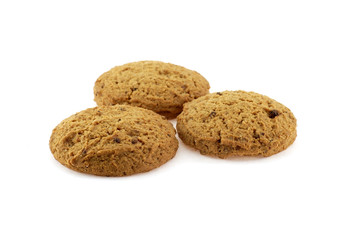 Three cakes over white background