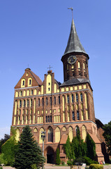 Fototapeta na wymiar The Cathedral in Kaliningrad (former Koenigsberg). Kant island(former Kneiphof). Built 1333.