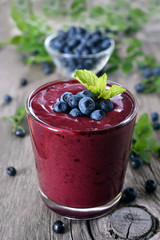 Delicious blackberry smoothie with mint