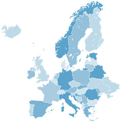 Europa Karte Landkarte blau © pixelliebe