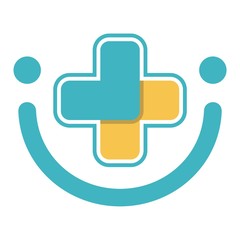 Hospital Smiling Logo. Abstract medical hospital logo template