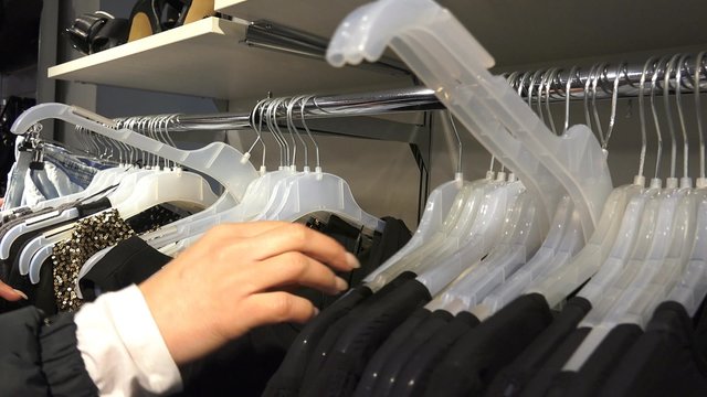 4k Woman Shopping for Clothing, UHD steadycam stock footage