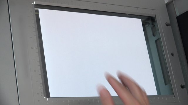 4k scaner light copy the document top view, UHD stock footage